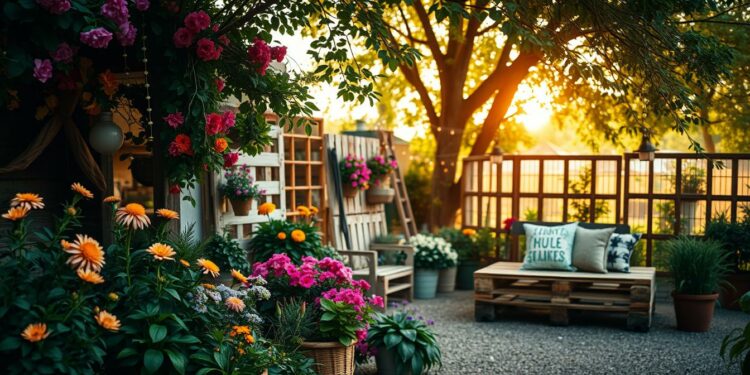 draußen paletten deko garten